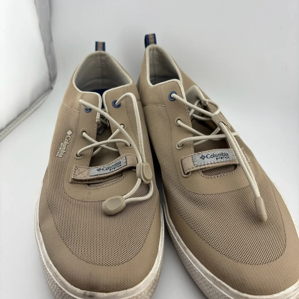 Columbia PFG Boat Shoes 10.5 Tan Blood n Guts Fishing Sneakers BM4615-212